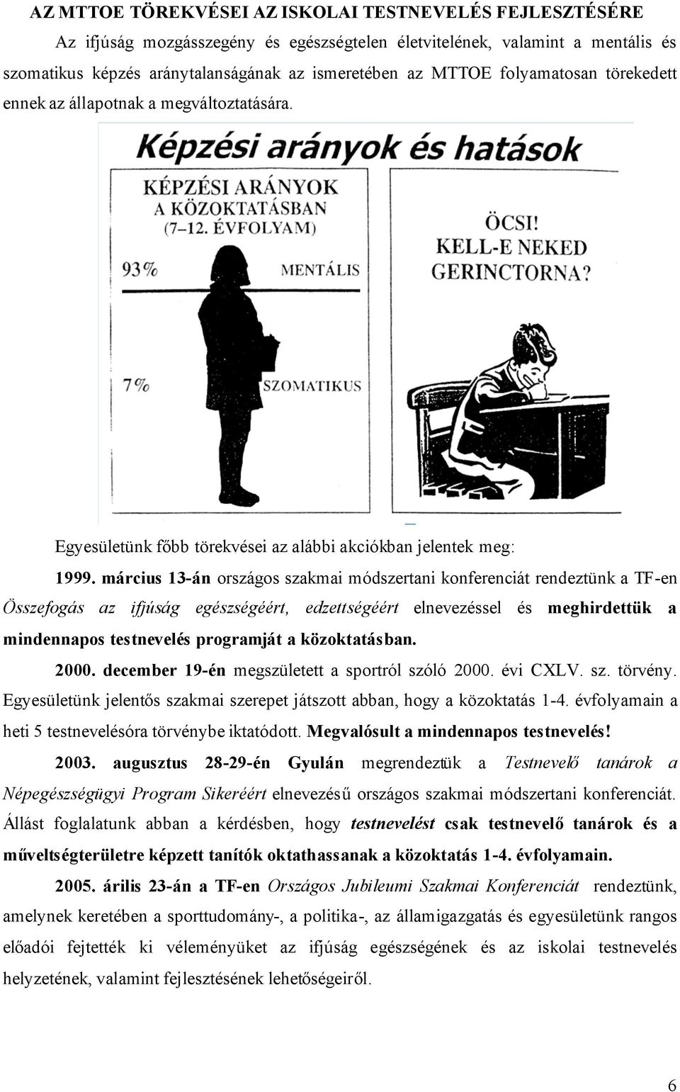 március 13-án országos szakmai módszertani konferenciát rendeztünk a TF-en Összefogás az ifjúság egészségéért, edzettségéért elnevezéssel és meghirdettük a mindennapos testnevelés programját a