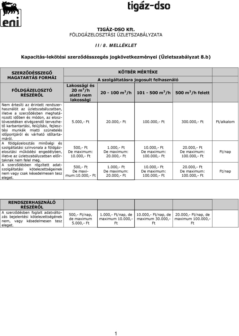 elvégzendő tervezhető karbantartási, felújítási, fejlesztési munkák miatti szünetelés időpontjáról és várható időtartamáról.