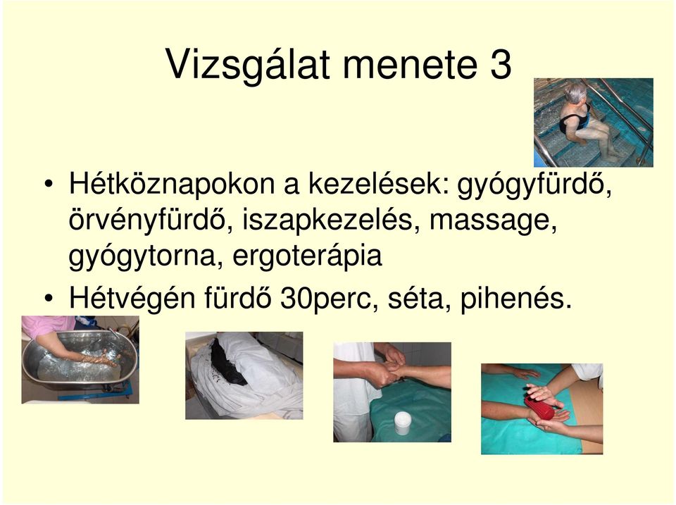 iszapkezelés, massage, gyógytorna,