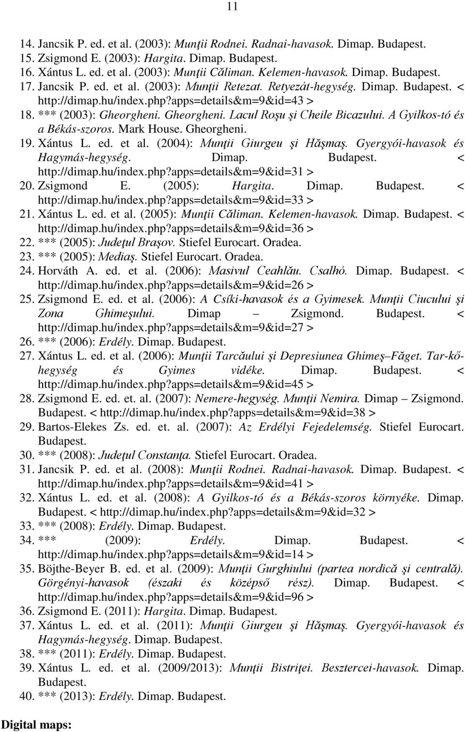 Gheorgheni. Lacul Roşu şi Cheile Bicazului. A Gyilkos-tó és a Békás-szoros. Mark House. Gheorgheni. 19. Xántus L. ed. et al. (2004): Munţii Giurgeu şi Hăşmaş. Gyergyói-havasok és Hagymás-hegység.