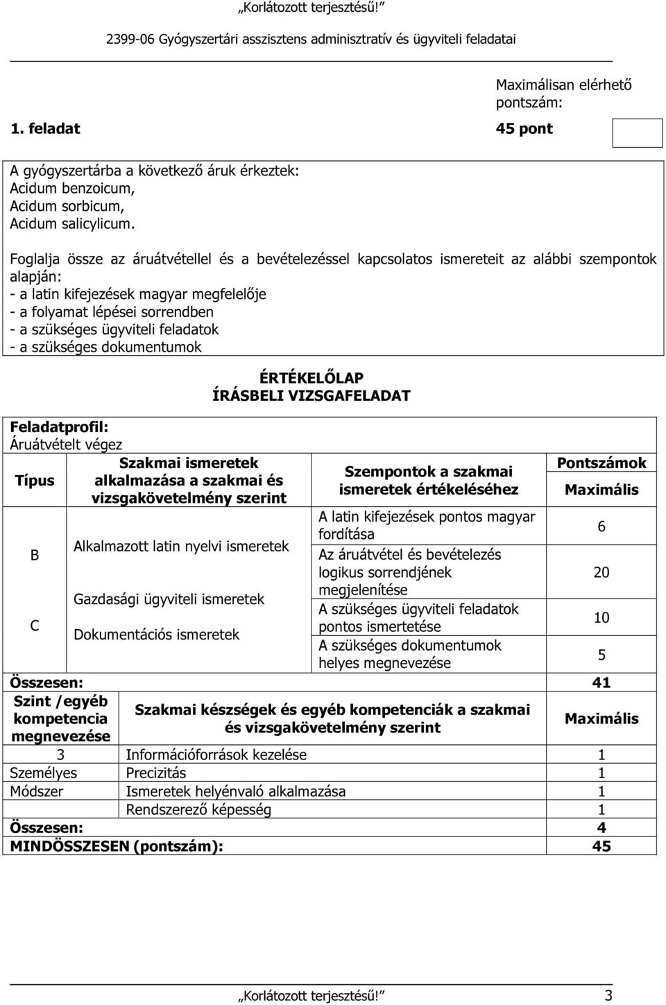 ügyviteli feladatok - a szükséges dokumentumok Áruátvételt végez Típus alkalmazása a szakmai és ismeretek értékeléséhez A latin kifejezések pontos magyar 6 fordítása Alkalmazott latin nyelvi