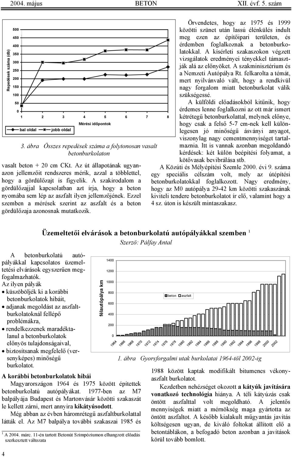 A szakirodalom a gördülőzajjal kapcsolatban azt írja, hogy a beton nyomába sem lép az aszfalt ilyen jellemzőjének.