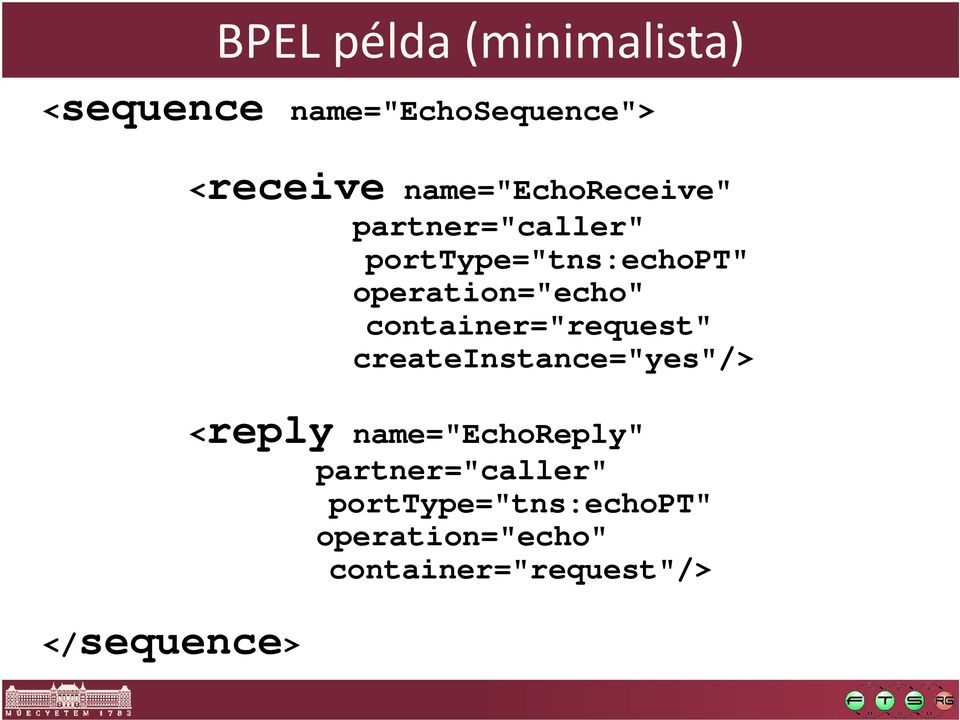 operation="echo" <container name="request" container="request" messagetype="tns:stringmessagetype"/> createinstance="yes"/> </containers> <sequence name="echosequence"> <receive name="echoreceive"