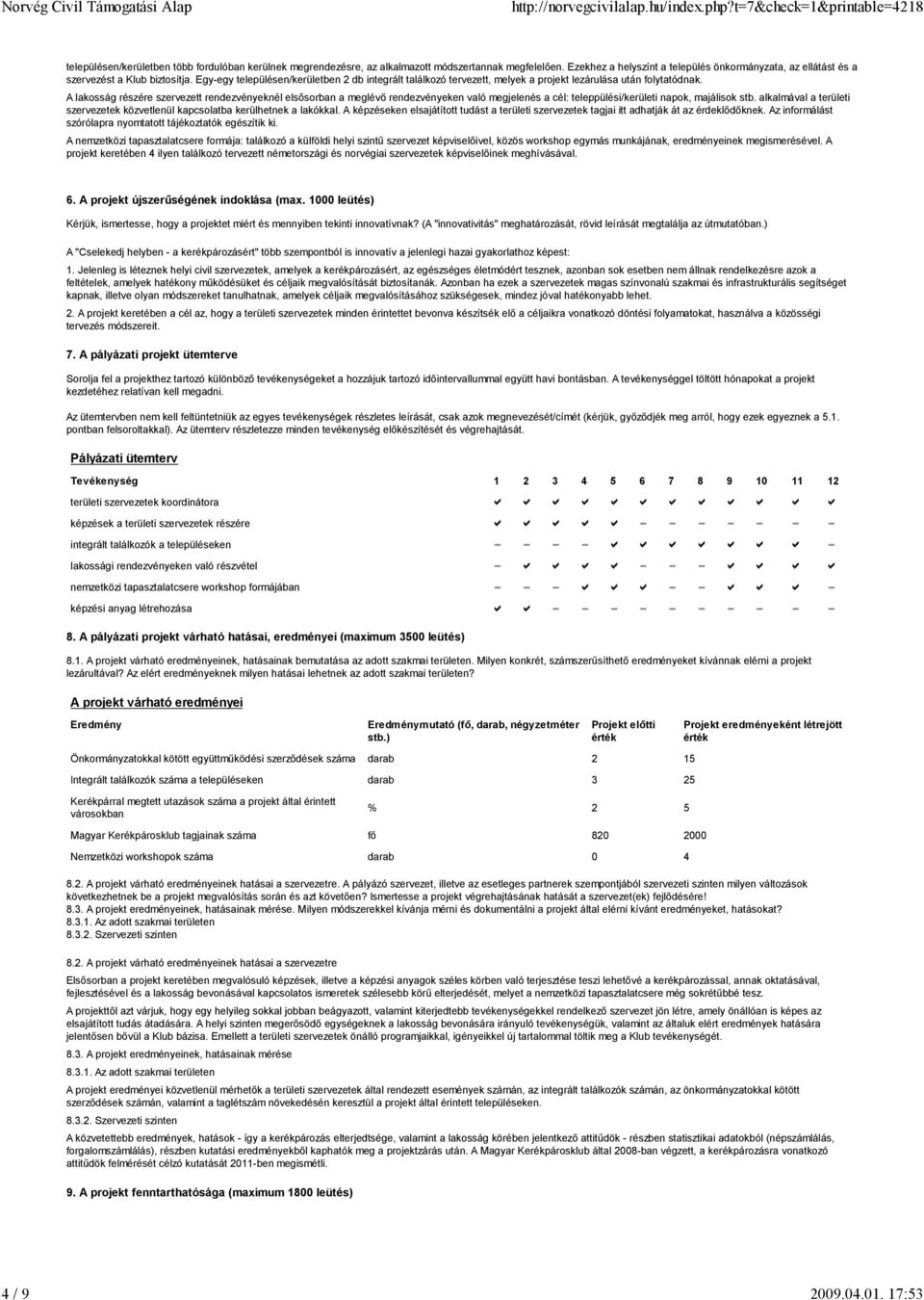 Egy-egy településen/kerületben 2 db integrált találkozó tervezett, melyek a projekt lezárulása után folytatódnak.