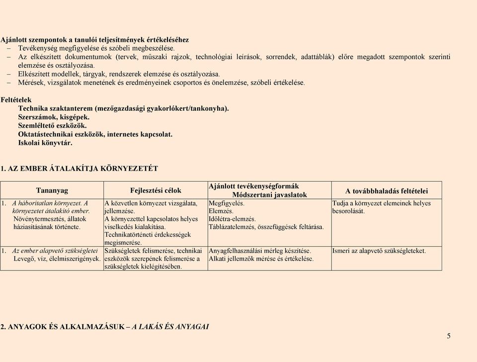 Elkészített modellek, tárgyak, rendszerek elemzése és osztályozása. Mérések, vizsgálatok menetének és eredményeinek csoportos és önelemzése, szóbeli értékelése.