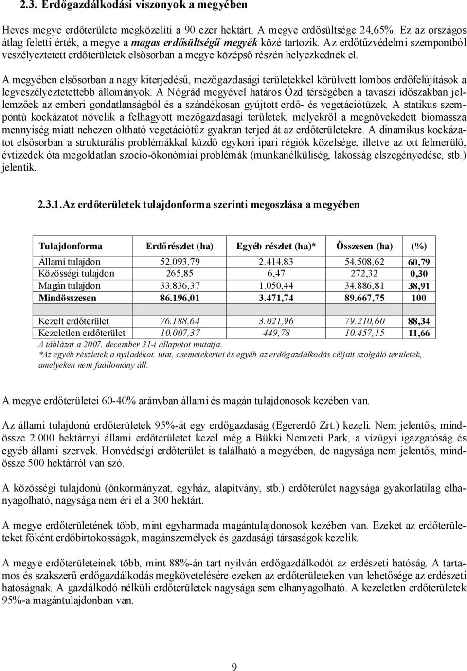 A megyében elsősorban a nagy kiterjedésű, mezőgazdasági területekkel körülvett lombos erdőfelújítások a legveszélyeztetettebb állományok.