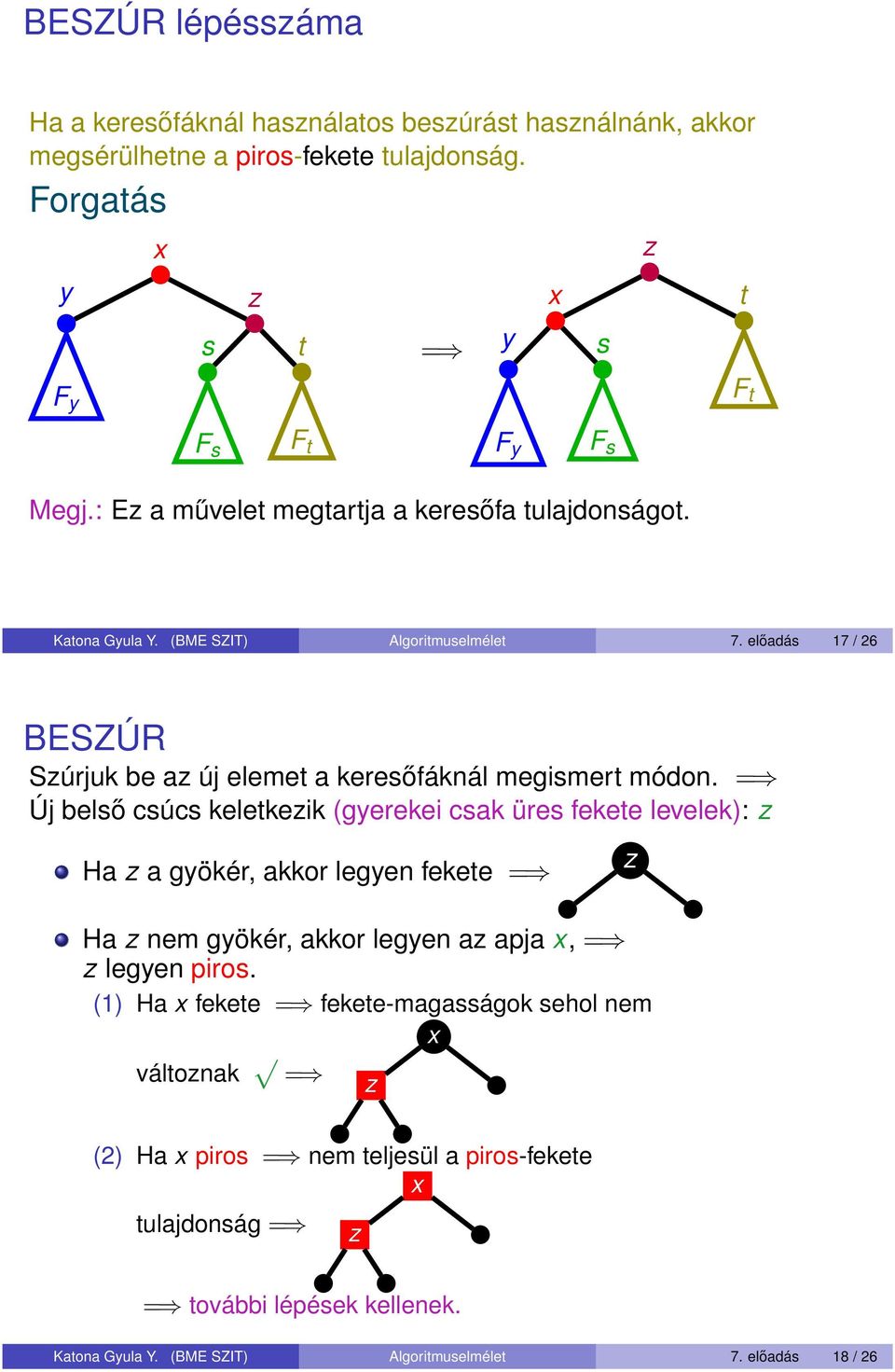 előadás / BESZÚR Súrjuk be a új eleme a keresőfáknál megismer módon.