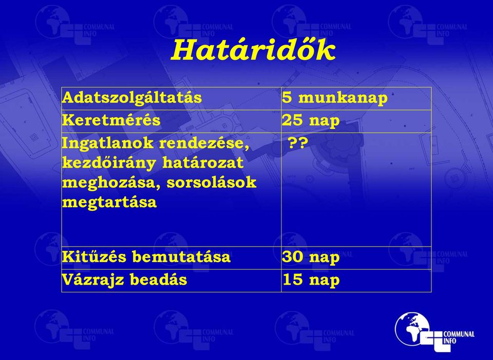 meghozása, sorsolások megtartása 5 munkanap