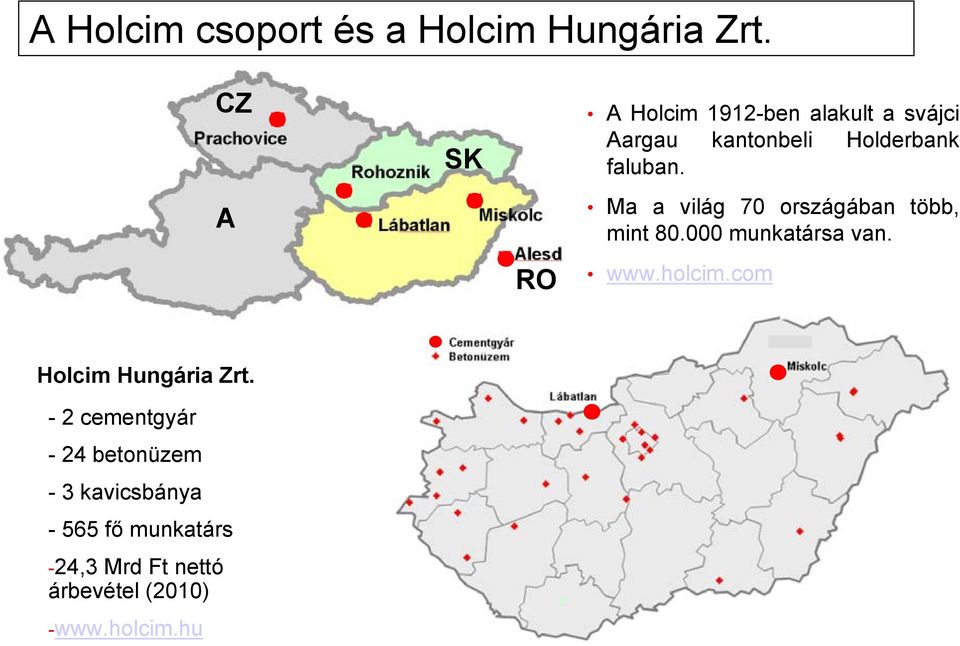 Ma a világ 70 országában több, mint 80.000 munkatársa van. www.holcim.