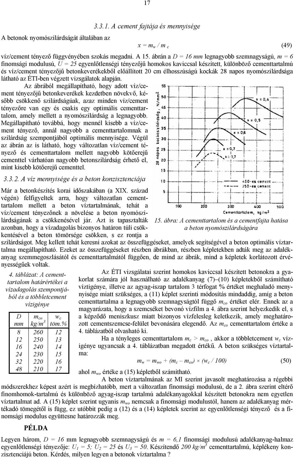 előállított 20 cm élhosszúságú kockák 28 napos nyomószilárdsága látható az ÉTI-ben végzett vizsgálatok alapján.