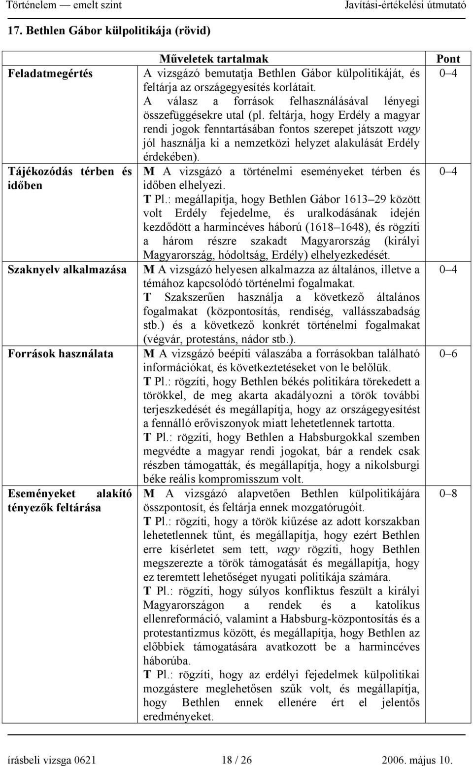 feltárja, hogy Erdély a magyar rendi jogok fenntartásában fontos szerepet játszott vagy jól használja ki a nemzetközi helyzet alakulását Erdély érdekében).