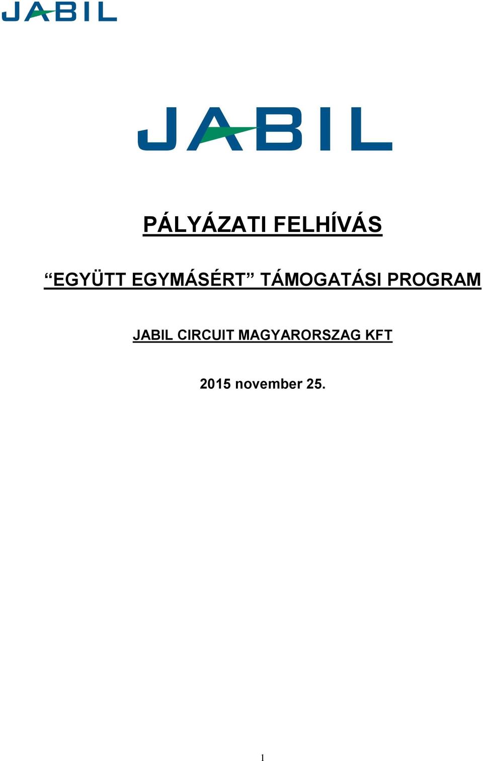 PROGRAM JABIL CIRCUIT