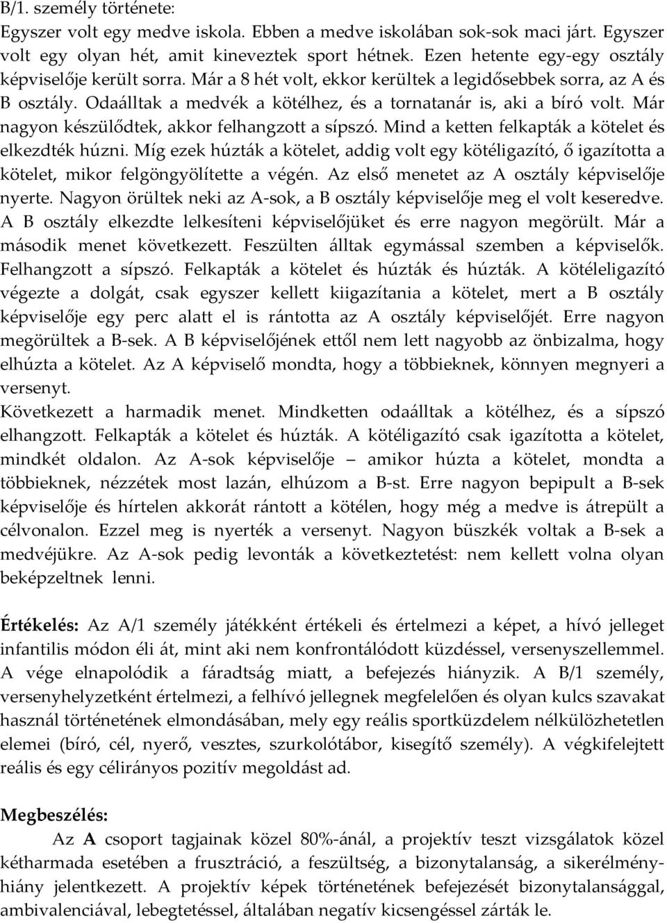 Már nagyon készülődtek, akkor felhangzott a sípszó. Mind a ketten felkapták a kötelet és elkezdték húzni.