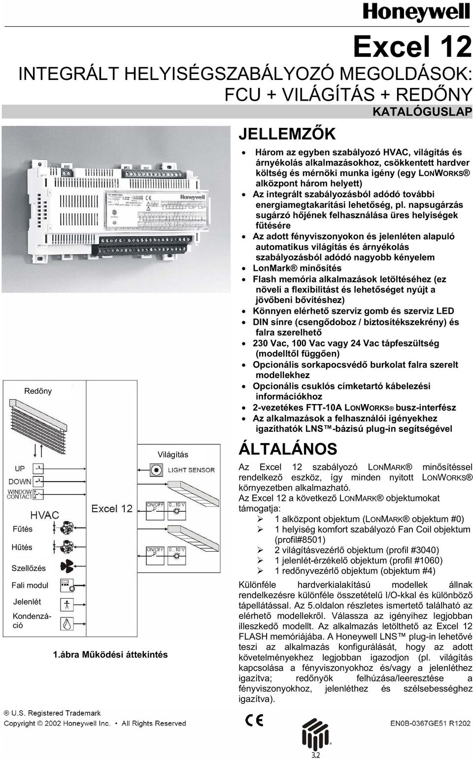 napsugárzás sugárzó hjének felhasználása üres helyiségek ftésére Az adott fényviszonyokon és jelenléten alapuló automatikus világítás és árnyékolás szabályozásból adódó nagyobb kényelem LonMark