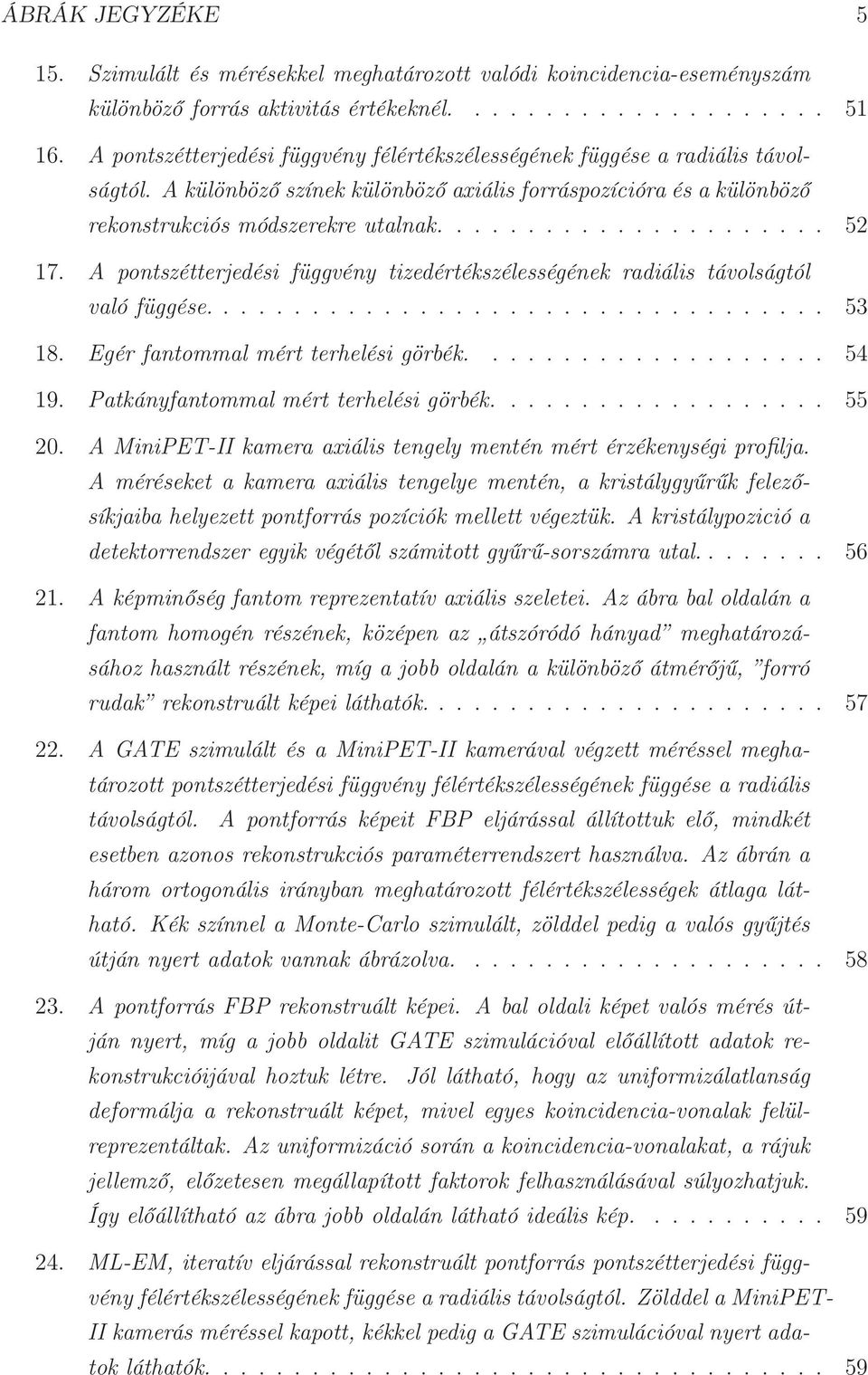 A pontszétterjedési függvény tizedértékszélességének radiális távolságtól való függése................................... 53 18. Egér fantommal mért terhelési görbék.................... 54 19.