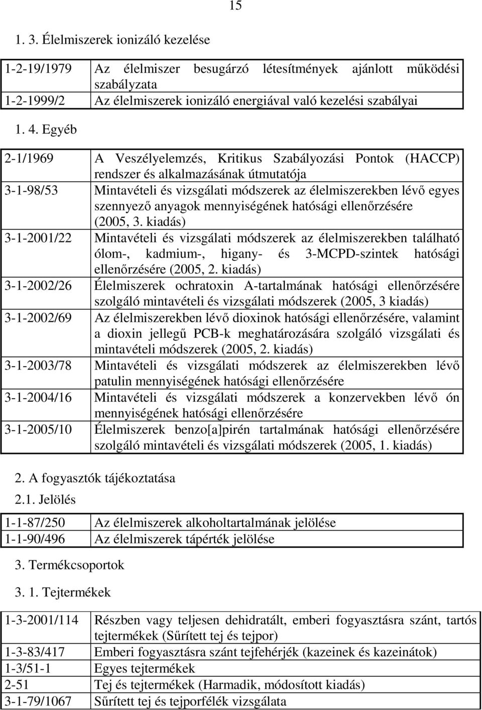 anyagok mennyiségének hatósági ellenőrzésére (2005, 3.