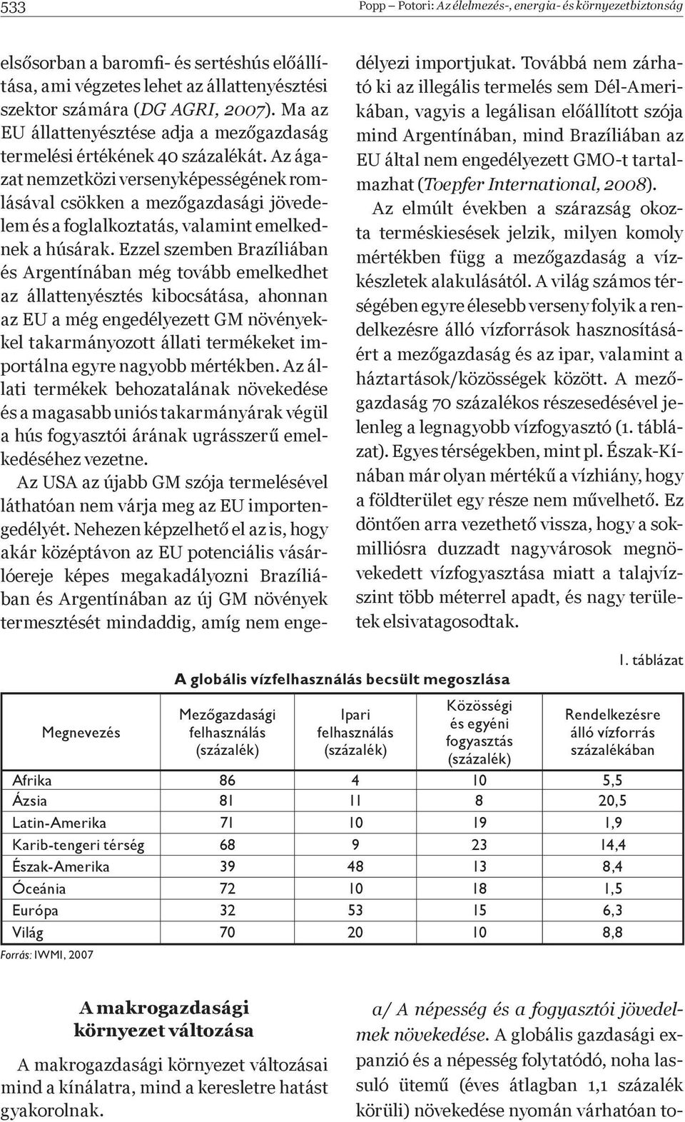 Az ágazat nemzetközi versenyképességének romlásával csökken a mez gazdasági jövedelem és a foglalkoztatás, valamint emelkednek a húsárak.