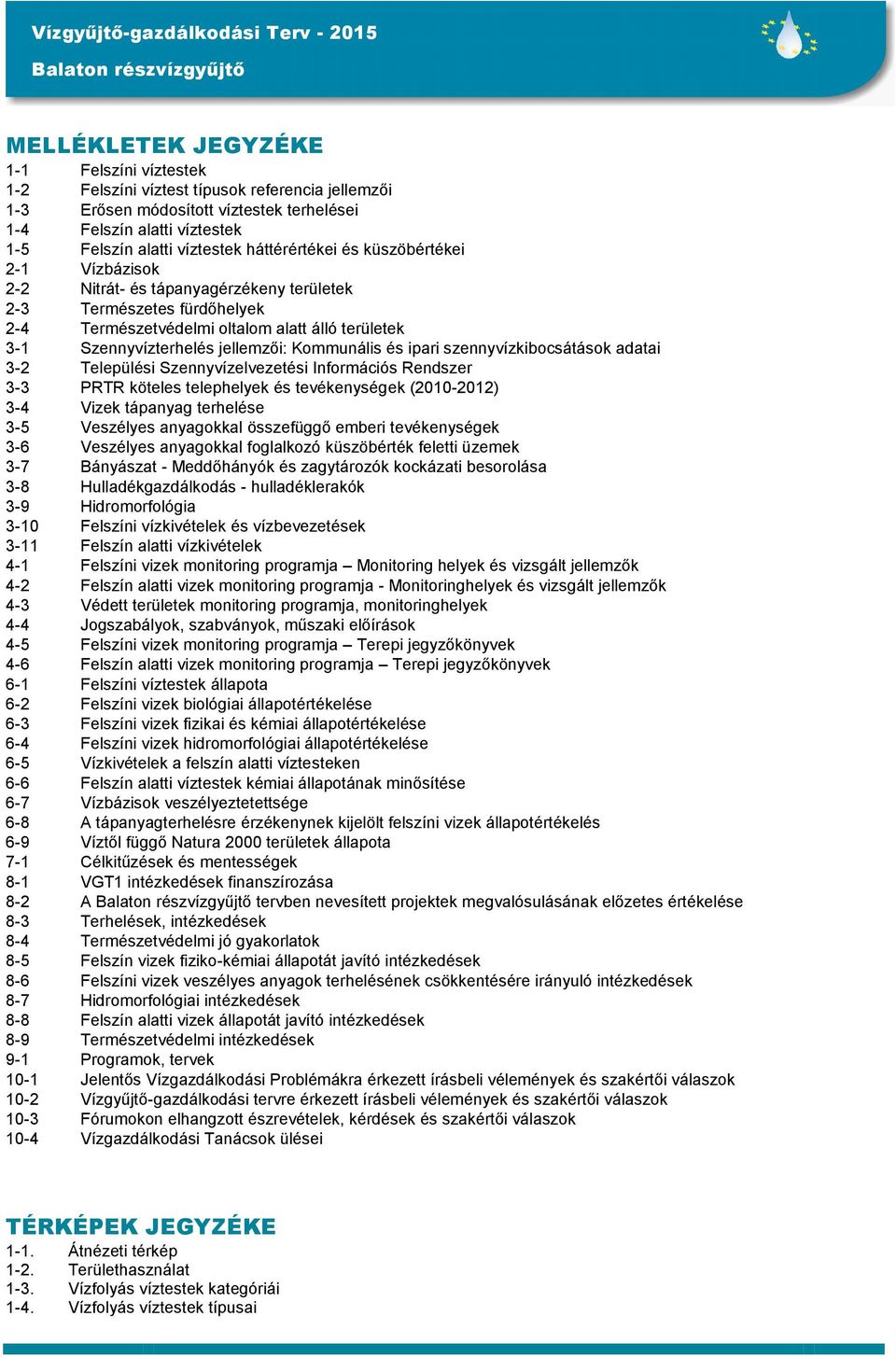 Kommunális és ipari szennyvízkibocsátások adatai 3-2 Települési Szennyvízelvezetési Információs Rendszer 3-3 PRTR köteles telephelyek és tevékenységek (2010-2012) 3-4 Vizek tápanyag terhelése 3-5