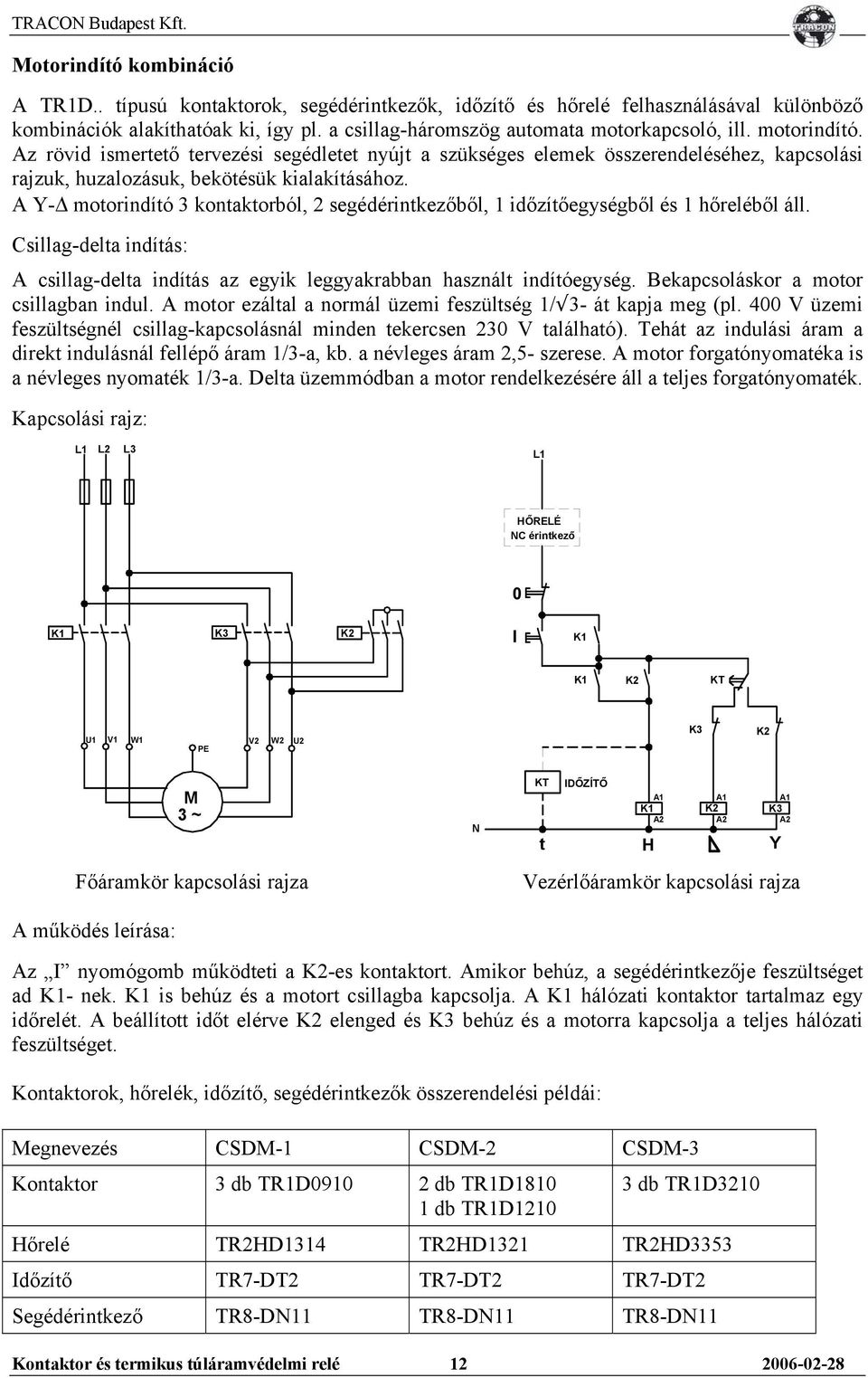 A Y-Δ motorindító 3 kontaktorból, 2 segédérintkezőből, 1 időzítőegységből és 1 hőreléből áll. Csillag-delta indítás: A csillag-delta indítás az egyik leggyakrabban használt indítóegység.