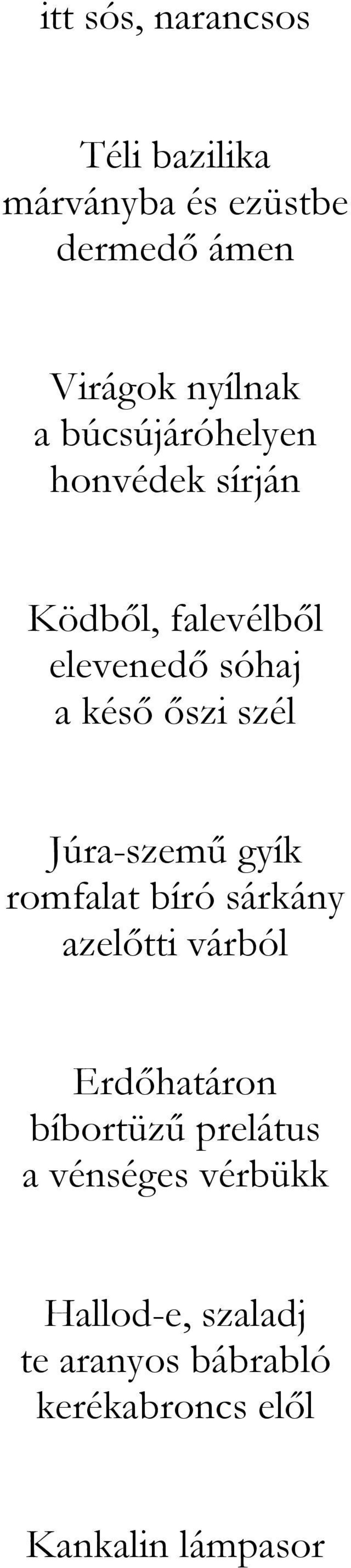 Júra-szemű gyík romfalat bíró sárkány azelőtti várból Erdőhatáron bíbortüzű prelátus a