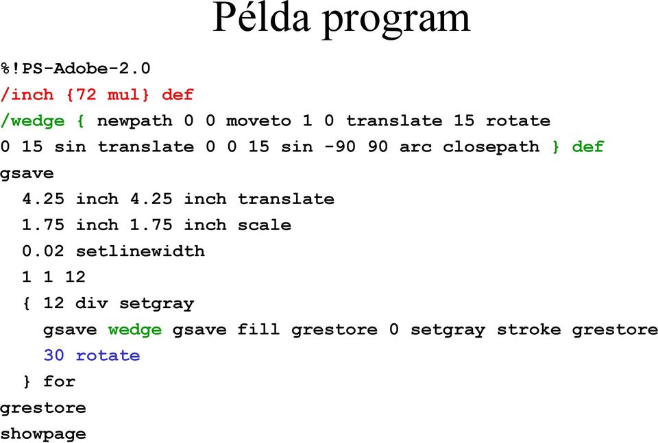 translate 0 0 15 sin -90 90 arc closepath } def gsave 4.25 inch 4.25 inch translate 1.