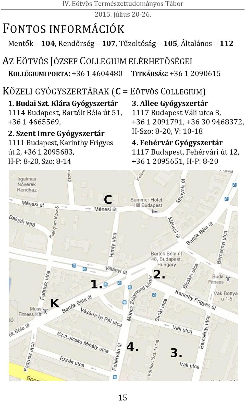 Klára Gyógyszertár 1114 Budapest, Bartók Béla út 51, +36 1 4665569, 2.