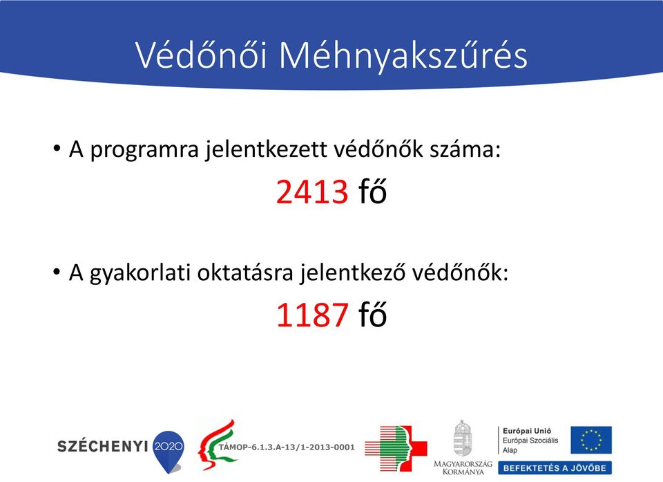 védőnők száma: 2413 fő A