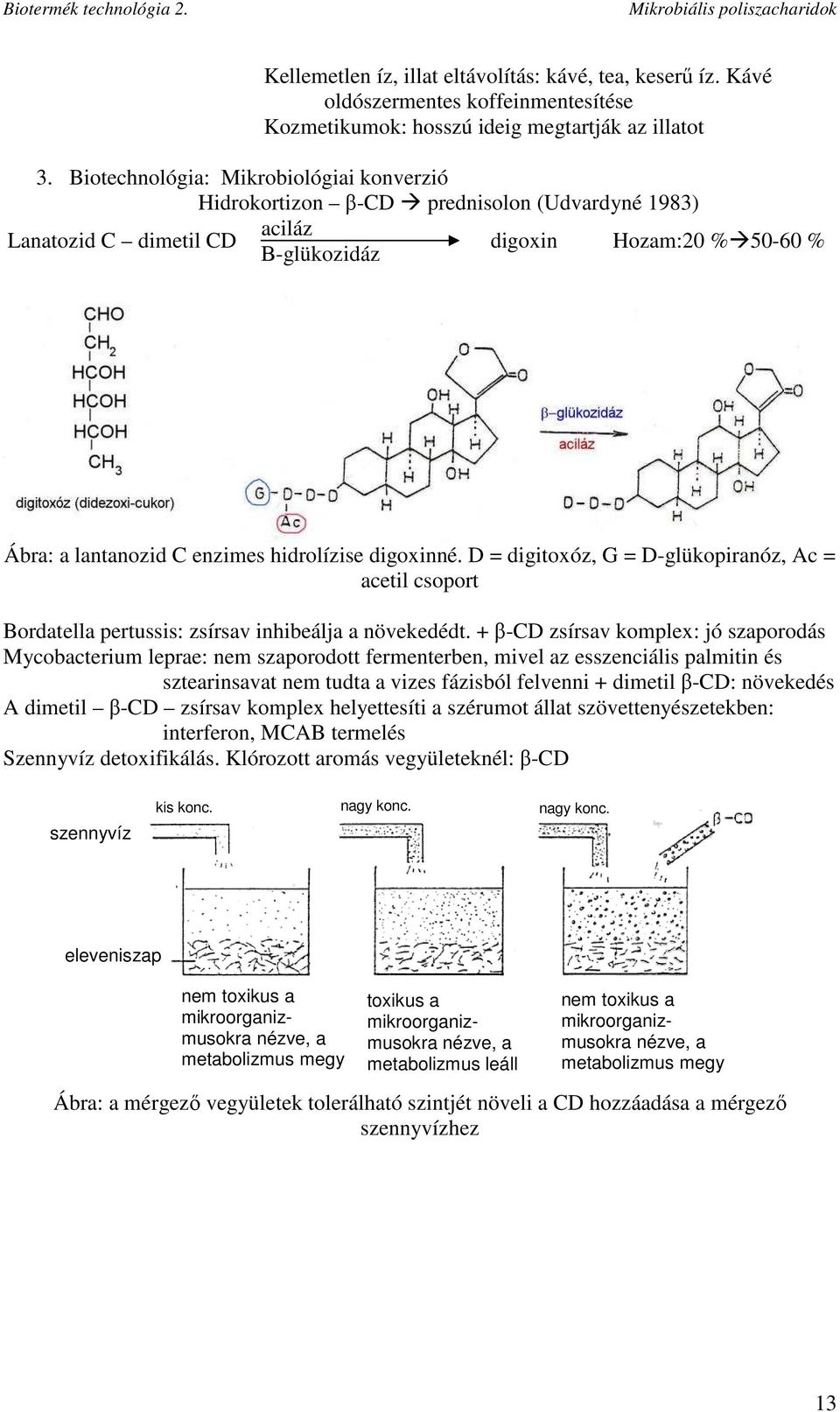 digoxinné. D = digitoxóz, G = D-glükopiranóz, Ac = acetil csoport Bordatella pertussis: zsírsav inhibeálja a növekedédt.