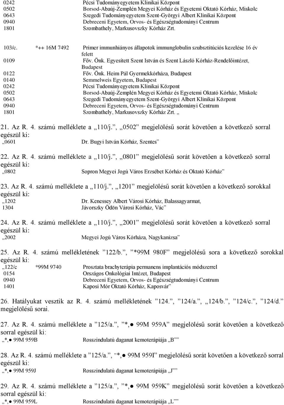 *++ 16M 7492 Primer immunhiányos állapotok immunglobulin szubsztitúciós kezelése 16 év felett 0109 Főv. Önk.