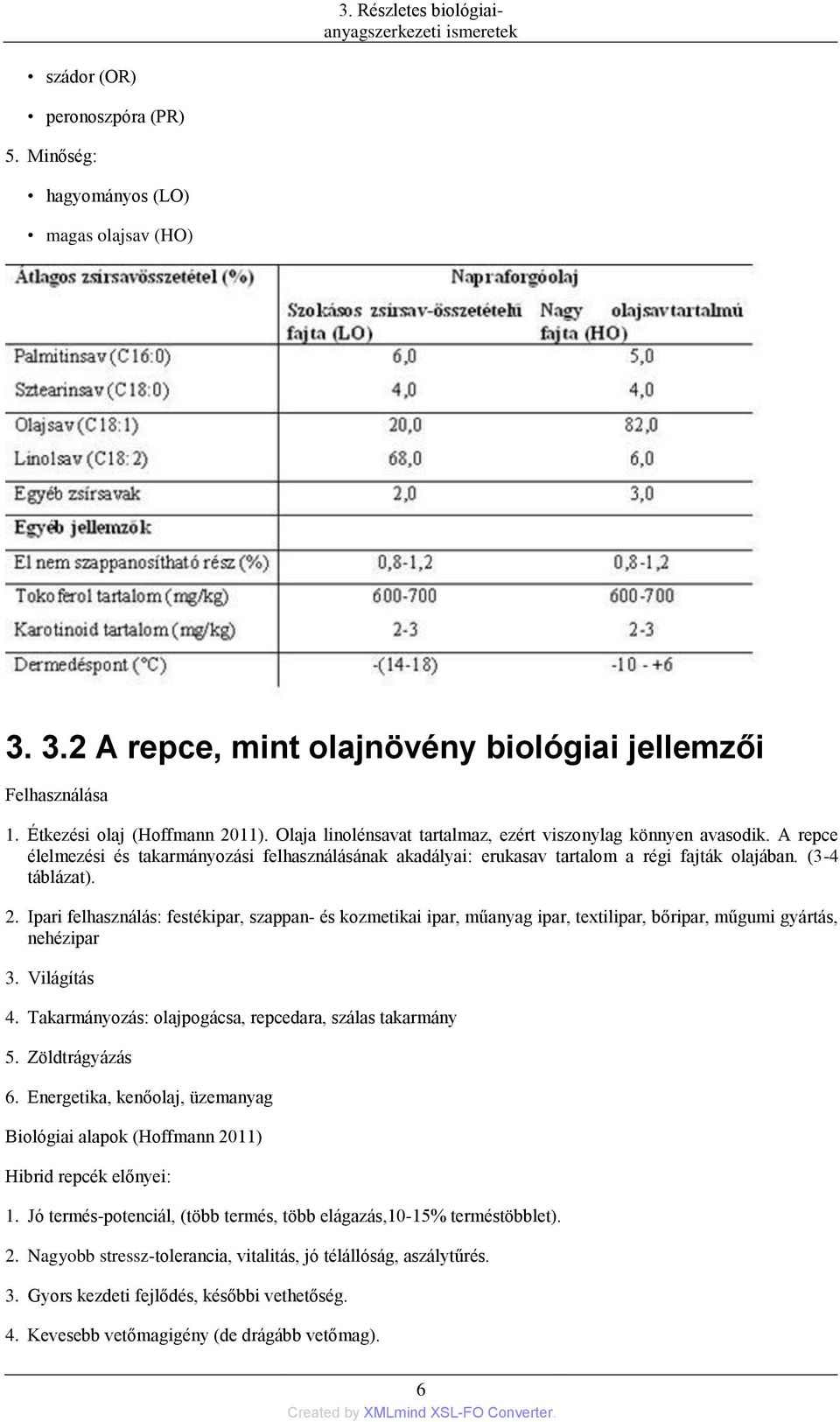 A repce élelmezési és takarmányozási felhasználásának akadályai: erukasav tartalom a régi fajták olajában. (3-4 táblázat). 2.