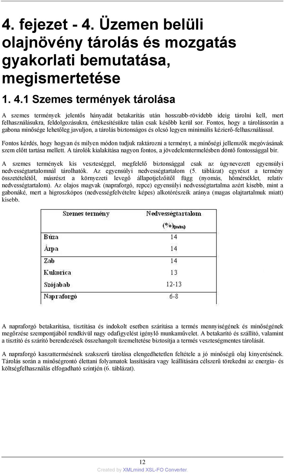 1 Szemes termények tárolása A szemes termények jelentős hányadát betakarítás után hosszabb-rövidebb ideig tárolni kell, mert felhasználásukra, feldolgozásukra, értékesítésükre talán csak később kerül