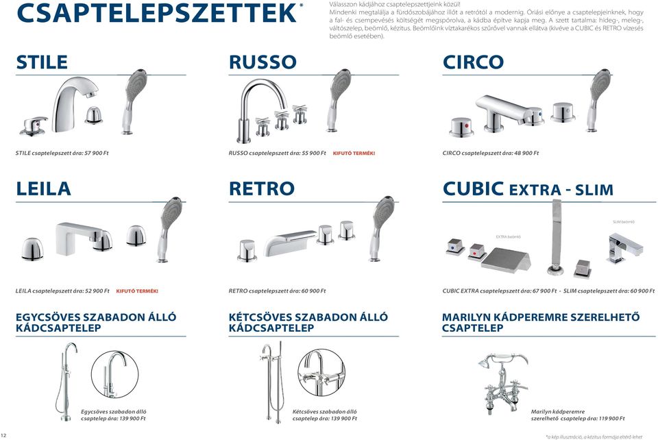 Beömlőink víztakarékos szűrővel vannak ellátva (kivéve a CUBIC és RETRO vízesés beömlő esetében). CIRCO STILE csaptelepszett ára: 57 900 Ft RUSSO csaptelepszett ára: 55 900 Ft KIFUTÓ TERMÉK!