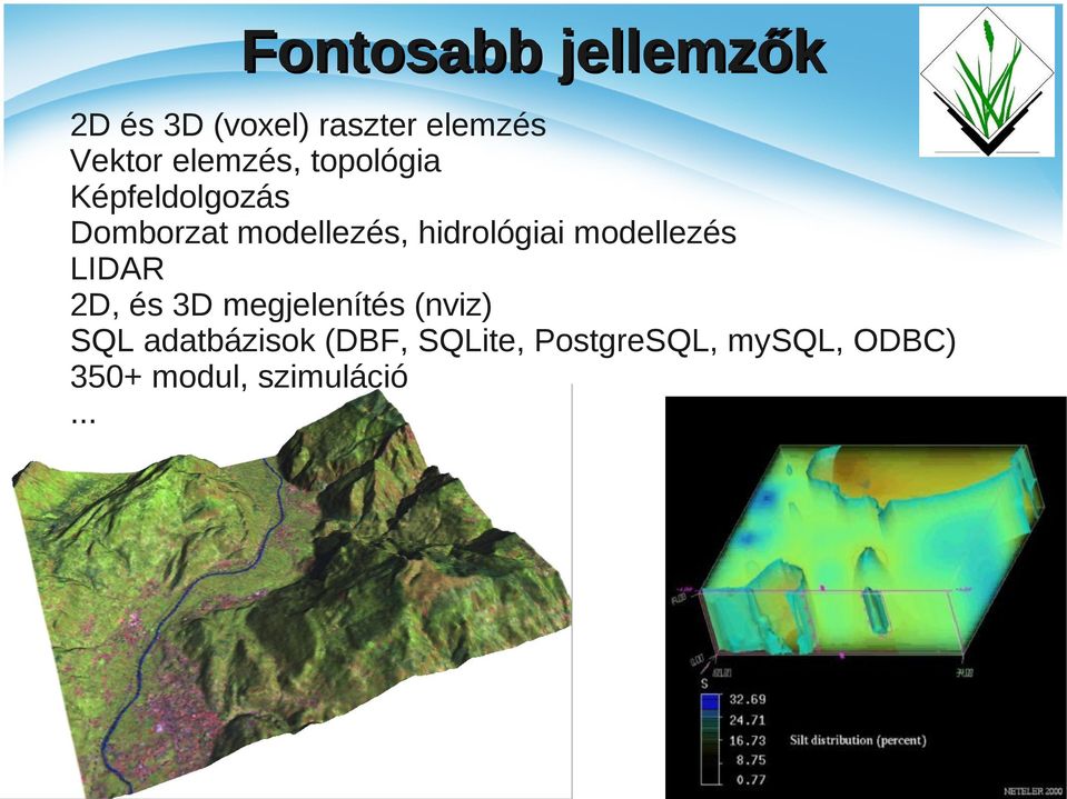 hidrológiai modellezés LIDAR 2D, és 3D megjelenítés (nviz) SQL