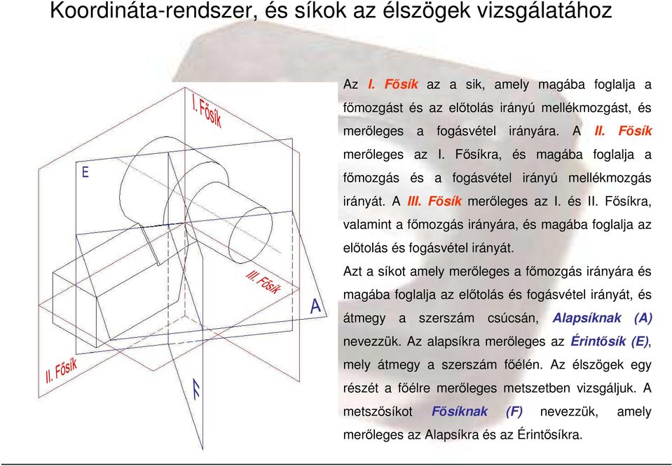 Fısíkra, valamint a fımozgás irányára, és magába foglalja az elıtolás és fogásvétel irányát.