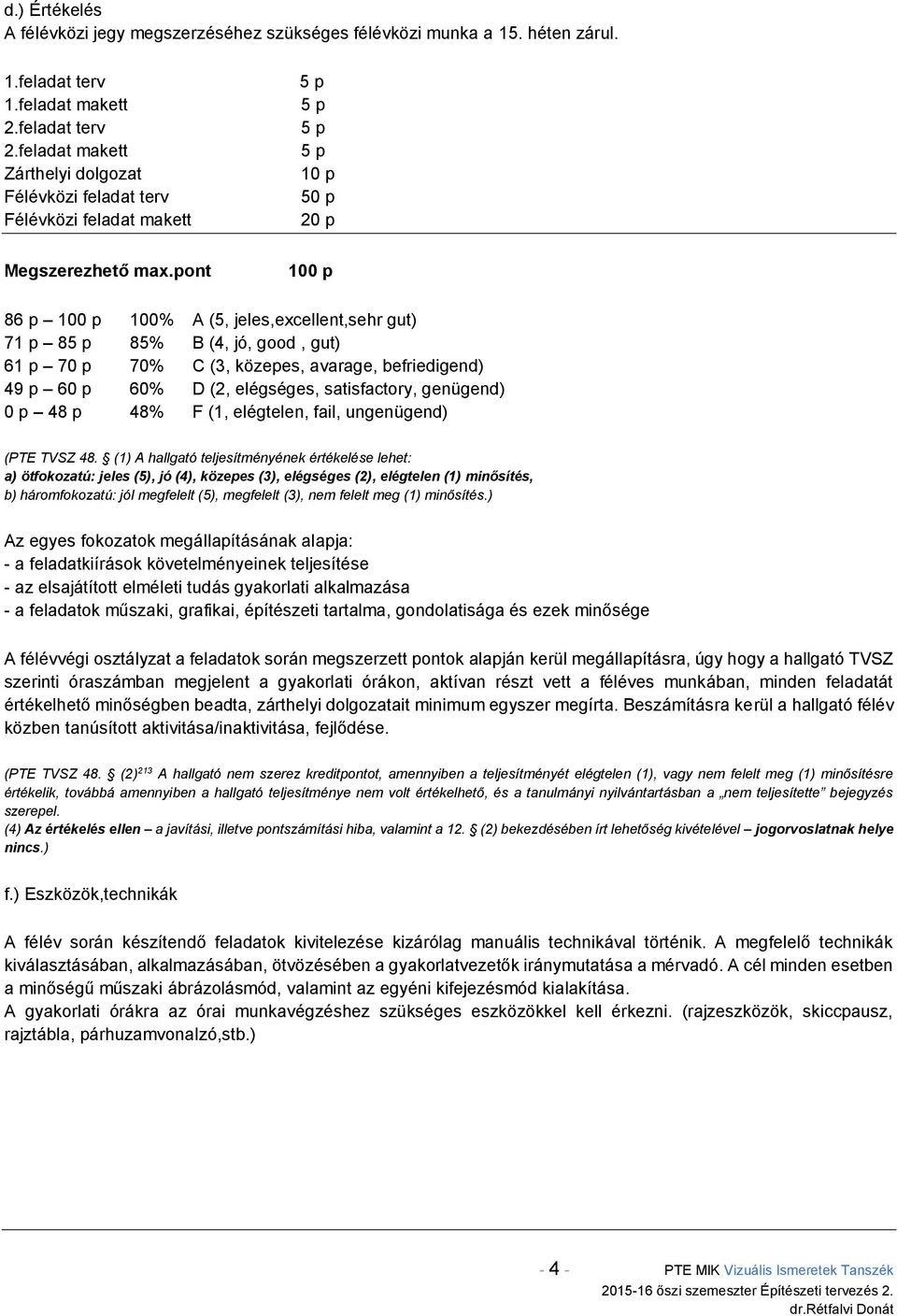 pont 10 p 50 p 20 p 100 p 86 p 100 p 100% A (5, jeles,excellent,sehr gut) 71 p 8 85% B (4, jó, good, gut) 61 p 70 p 70% C (3, közepes, avarage, befriedigend) 49 p 60 p 60% D (2, elégséges,