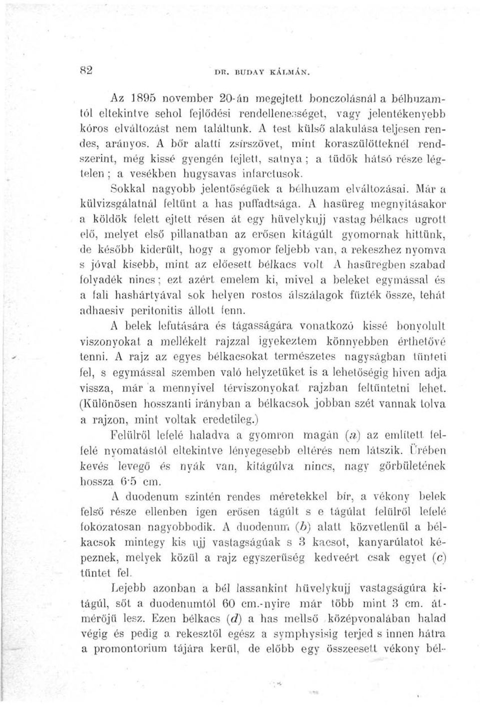 A bőr alatti zsírszövet, mint koraszülötteknél rendszerint, még kissé gyengén lejlett, satnya; a tüdők hátsó része légtelen ; a vesékben hugysavas infarctusok.