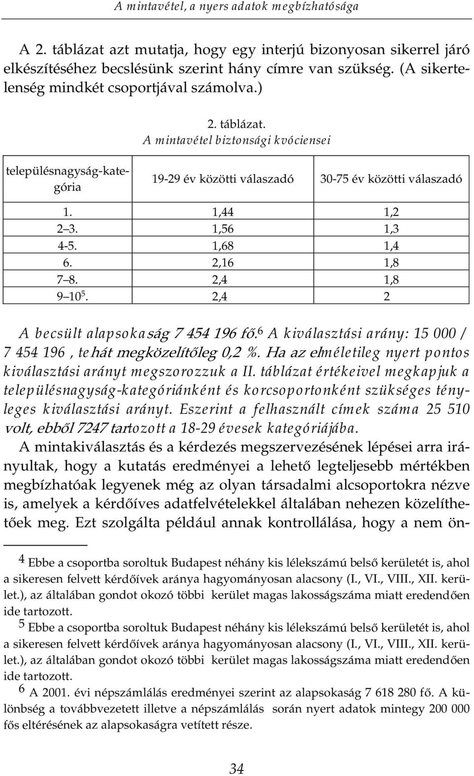 2,40 20, A becsült alapsokaviji 6 A kiválasztási arány: 15 000 / 7 454 196, tekiwphjn ]HOtWOHJ+DD]HOméletileg nyert pontos kiválasztási arányt megszorozzuk a II.