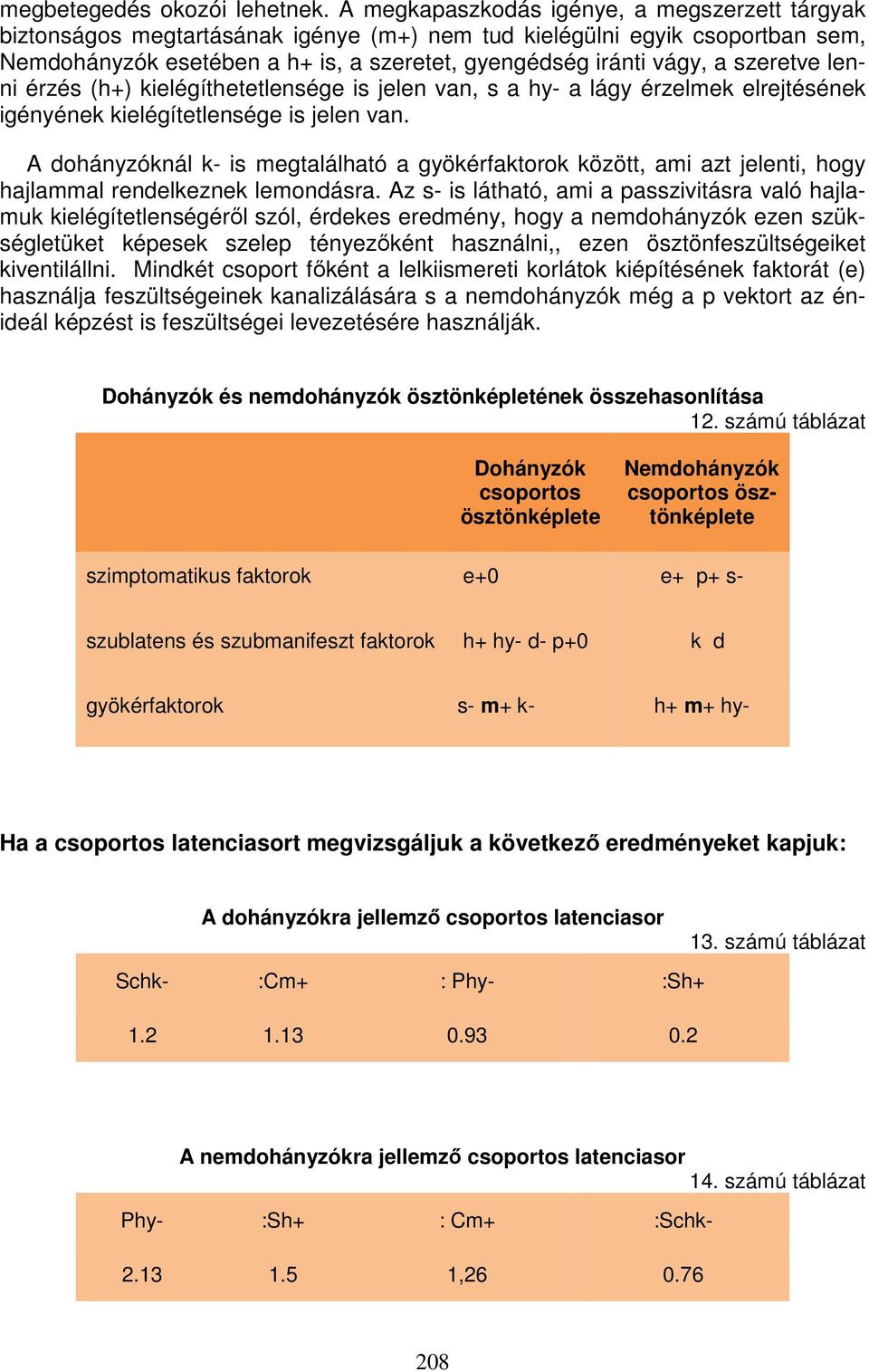 szeretve lenni érzés (h+) kielégíthetetlensége is jelen van, s a hy- a lágy érzelmek elrejtésének igényének kielégítetlensége is jelen van.