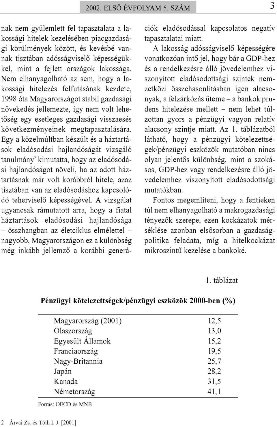 Nem elhanyagolható az sem, hogy a lakossági hitelezés felfutásának kezdete, 1998 óta Magyarországot stabil gazdasági növekedés jellemezte, így nem volt lehetõség egy esetleges gazdasági visszaesés