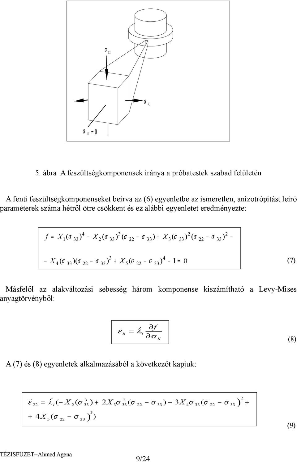 ismeretlen, anizotrópitást leíró paraméterek száma hétről ötre csökkent és ez alábbi egyenletet eredményezte: f = X ( 4 X ( (