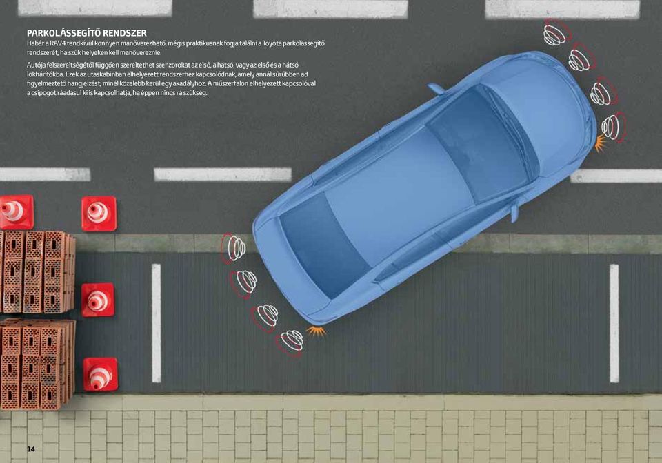 Autója felszereltségétől függően szereltethet szenzorokat az első, a hátsó, vagy az első és a hátsó lökhárítókba.