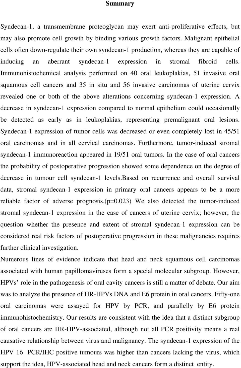 Immunohistochemical analysis performed on 40 oral leukoplakias, 51 invasive oral squamous cell cancers and 35 in situ and 56 invasive carcinomas of uterine cervix revealed one or both of the above