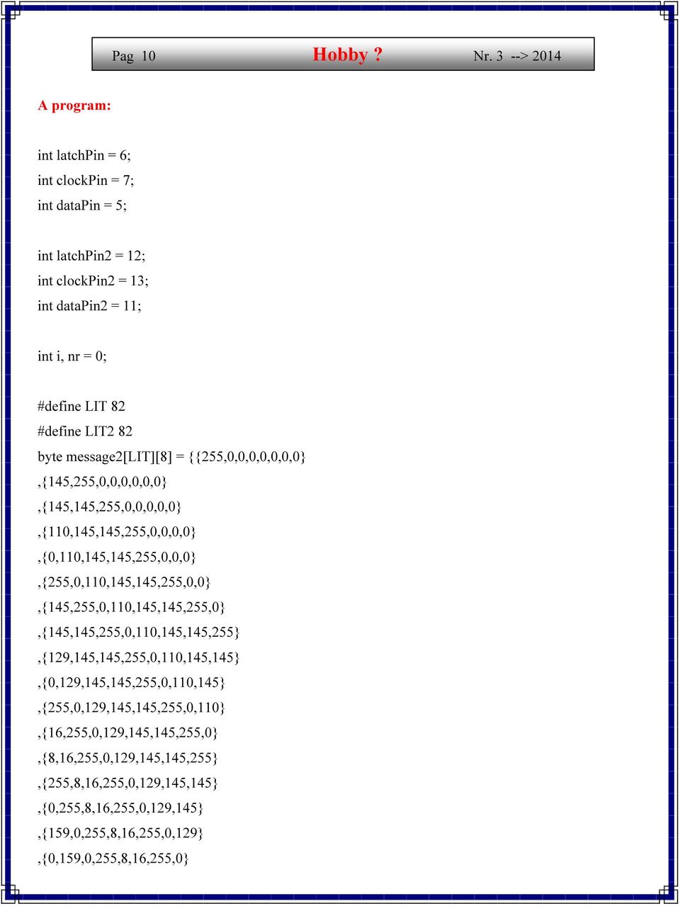 LIT2 82 byte message2[lit][8] =