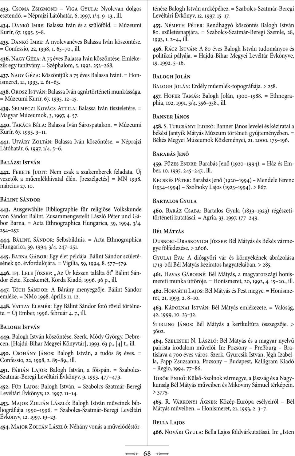 Nagy Géza: Köszöntjük a 75 éves Balassa Ivánt. = Honismeret, 21, 1993, 2. 61 63. 438. Orosz István: Balassa Iván agrártörténeti munkássága. = Múzeumi Kurír, 67. 1995. 12 15. 439.