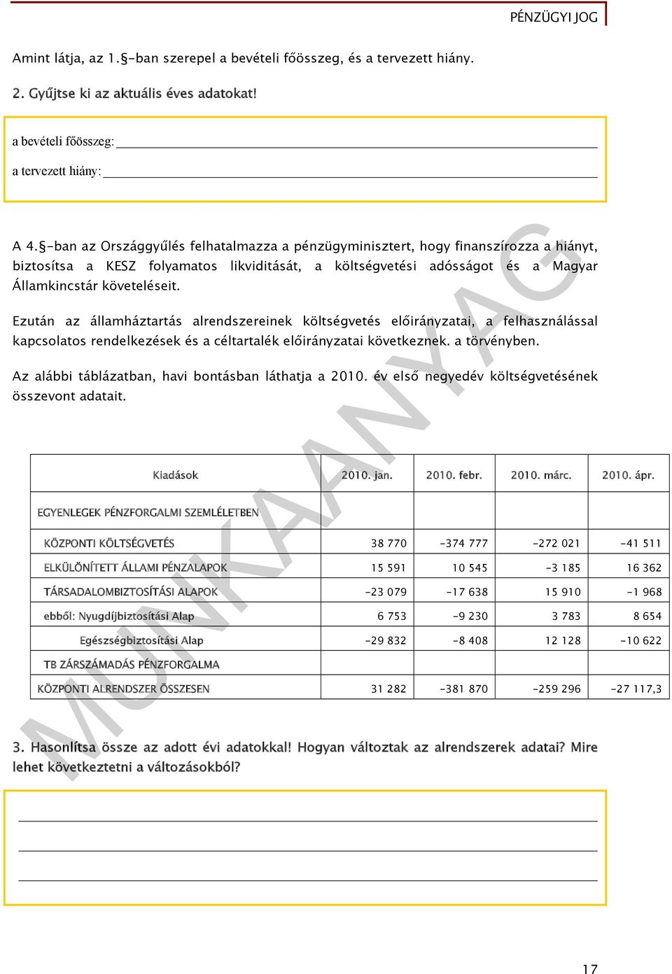 Ezután az államháztartás alrendszereinek költségvetés előirányzatai, a felhasználással kapcsolatos rendelkezések és a céltartalék előirányzatai következnek. a törvényben.