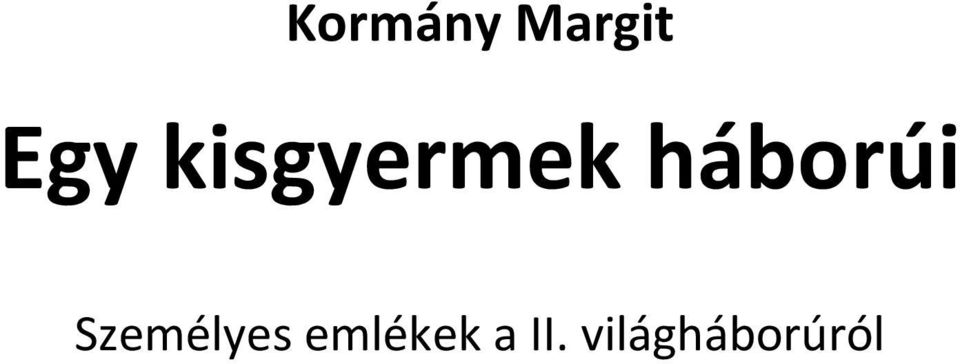 Személyes emlékek