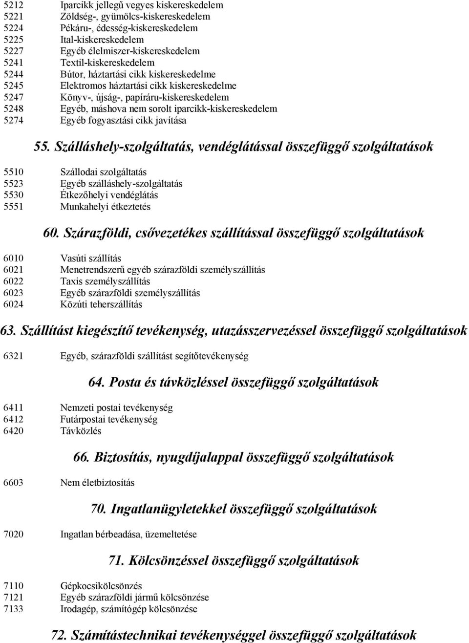 iparcikk-kiskereskedelem 5274 Egyéb fogyasztási cikk javítása 55.