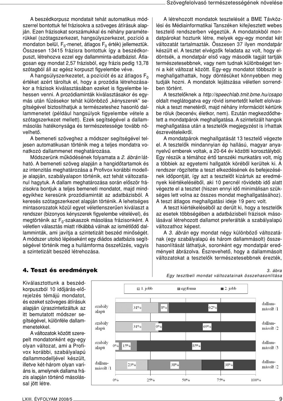 Összesen 13415 frázisra bontottuk így a beszédkorpuszt, létrehozva ezzel egy dallamminta-adatbázist.