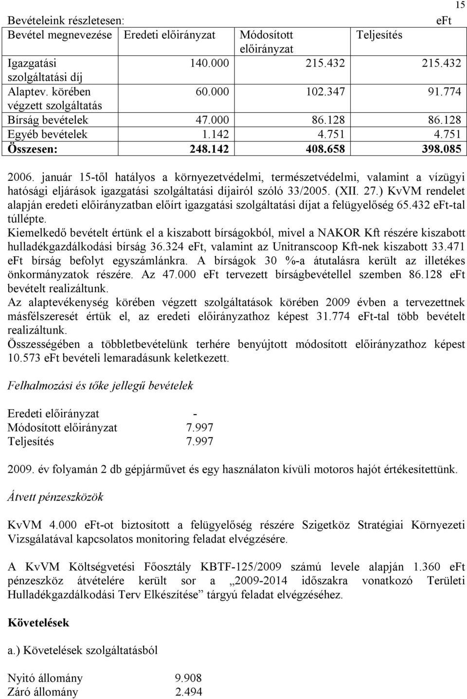 január 15-től hatályos a környezetvédelmi, természetvédelmi, valamint a vízügyi hatósági eljárások igazgatási szolgáltatási díjairól szóló 33/2005. (XII. 27.