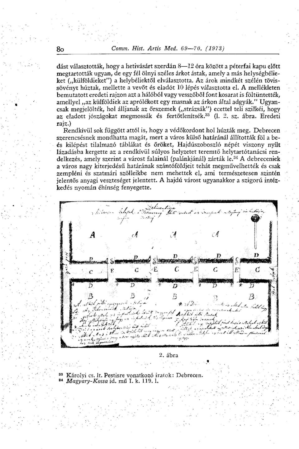 Az árok mindkét szélén tövissövényt húztak, mellette a vevőt és eladót 10 lépés választotta eh A mellékleten bemutatott eredeti rajzon azt a hálóból vagy vesszőből font kosarat is föltüntették,